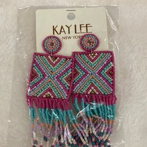 Kaylee New York fushia beaded earrings